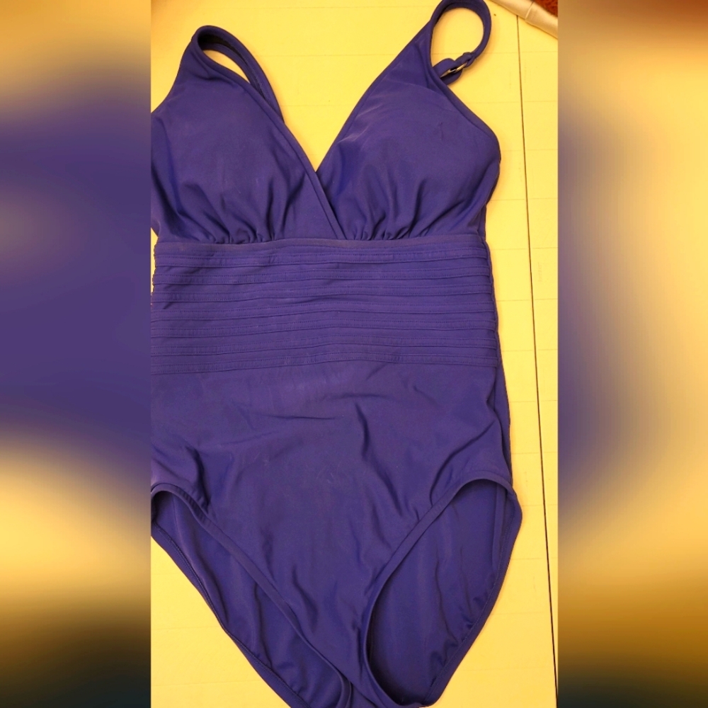 GREEN Bluish Purple 1 Piece Swim Suit